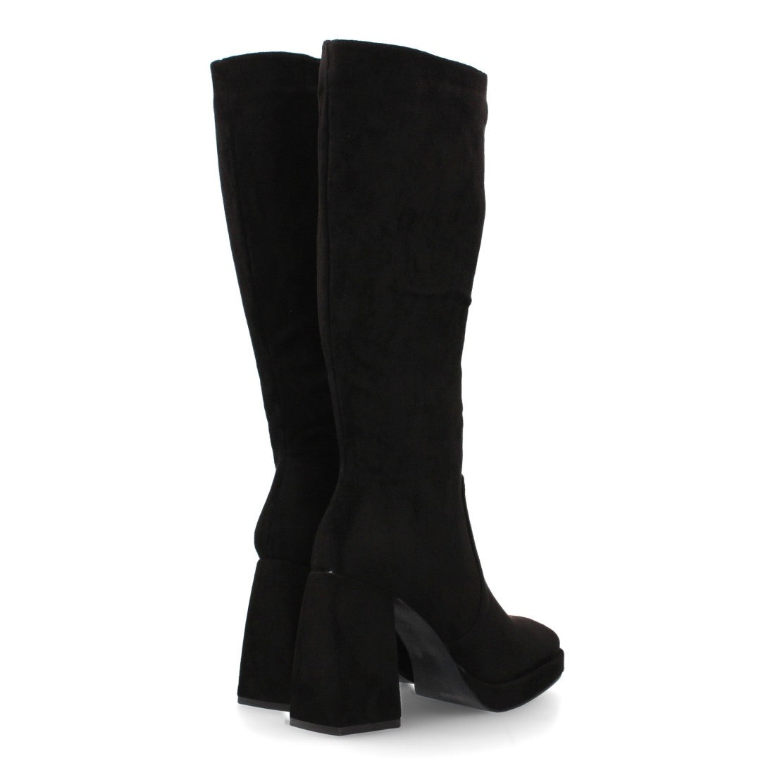 Elegante, mondäne schwarze Stiefel mit Absatz