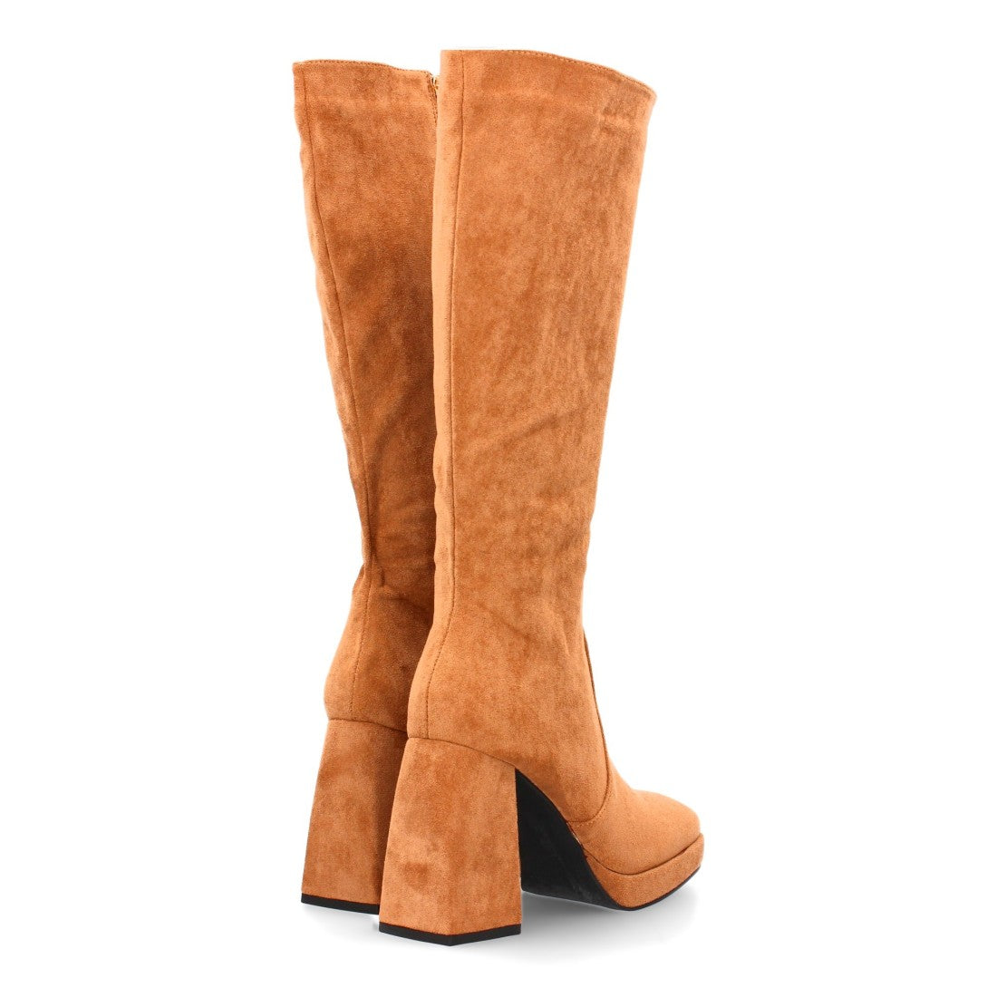 Elegante spitze Stiefel in Camel mit Absatz