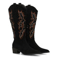 Botas Cowboy con Caña Alta y Bordado - Negro