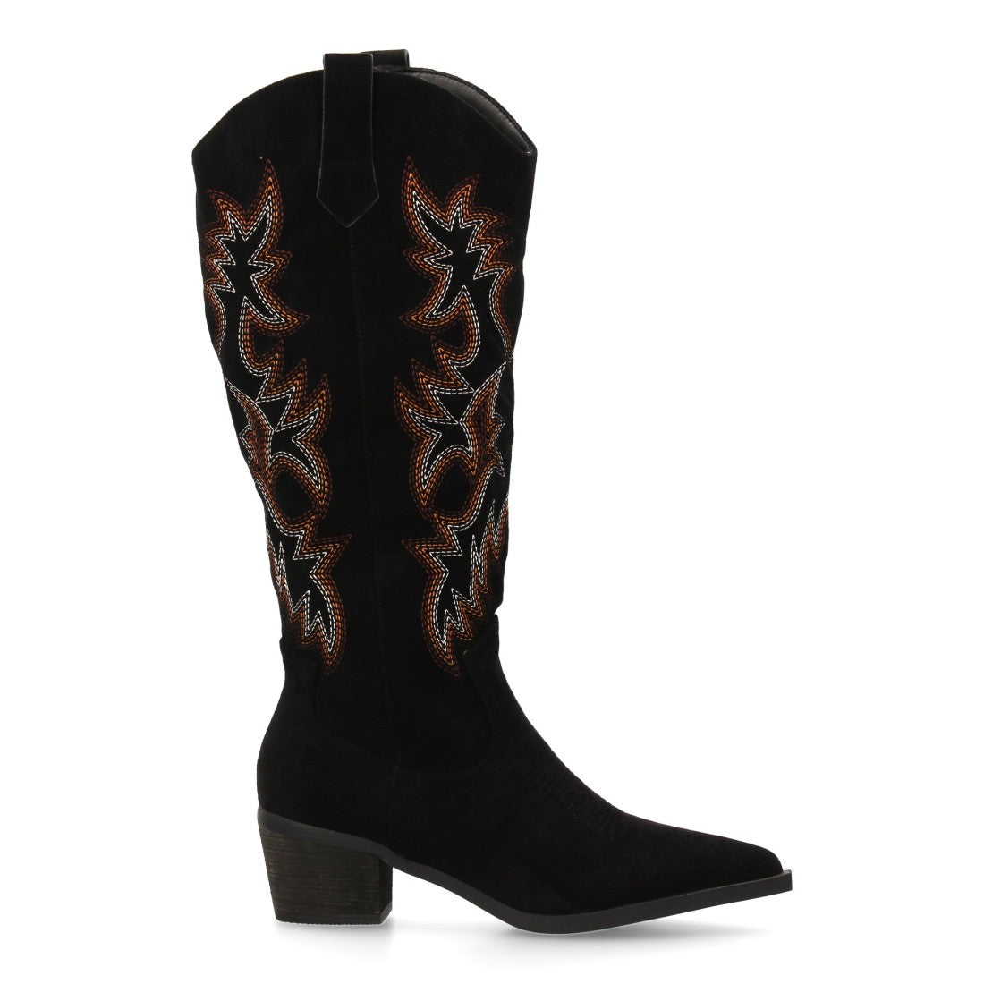 Botas Cowboy con Caña Alta y Bordado - Negro