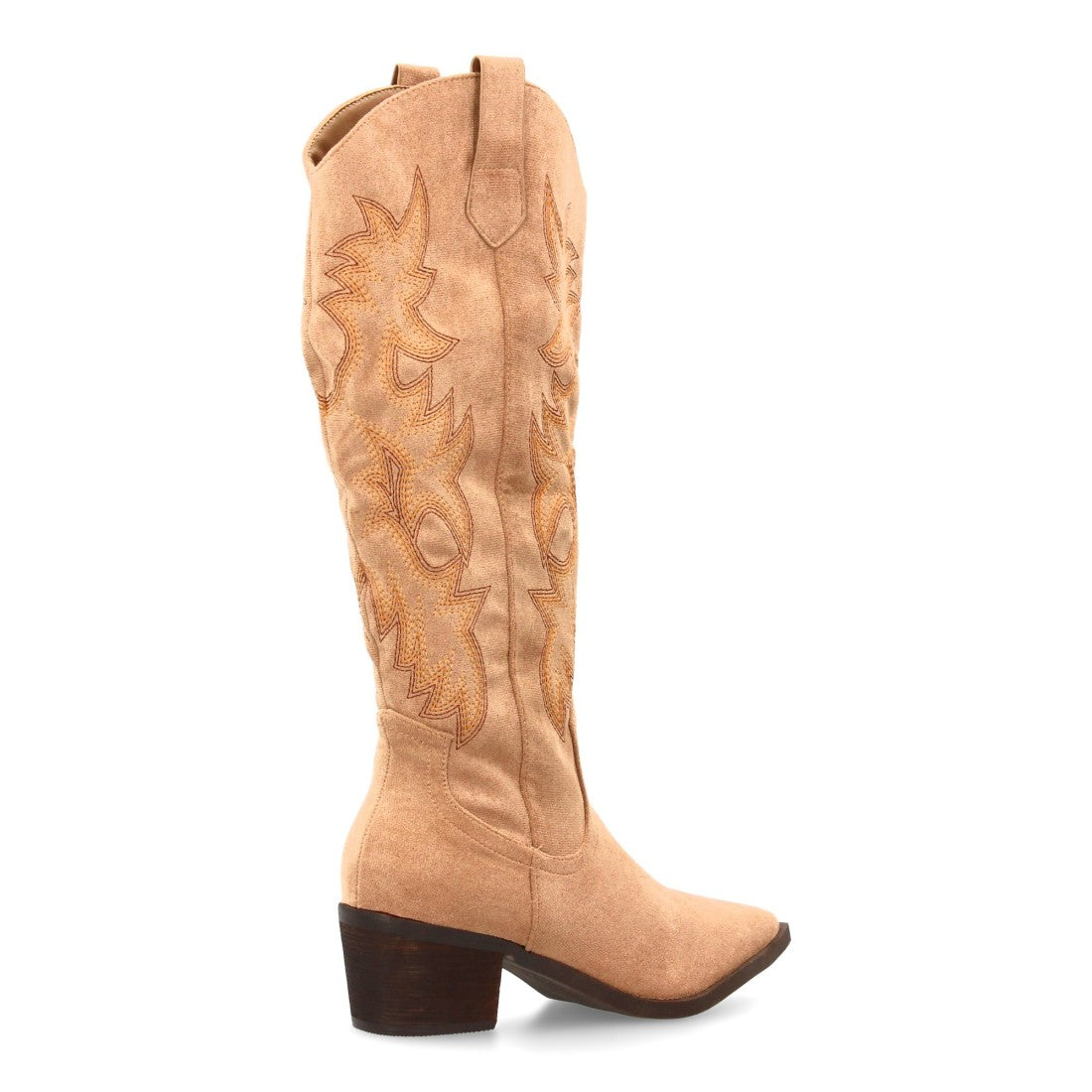 Botas Cowboy con Caña Alta y Bordado - Kaki