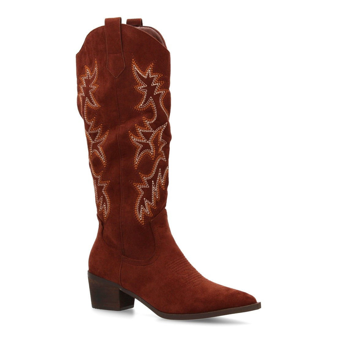 Botas Cowboy con Caña Alta y Bordado - Marrón