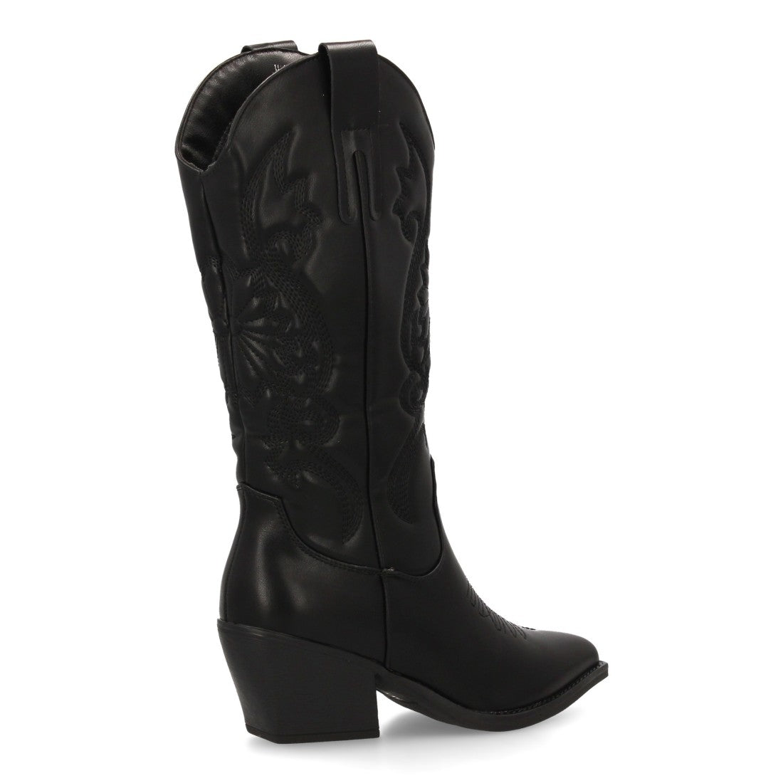 Botas Cowboy Altas con Bordado y Caña Alta - Negro