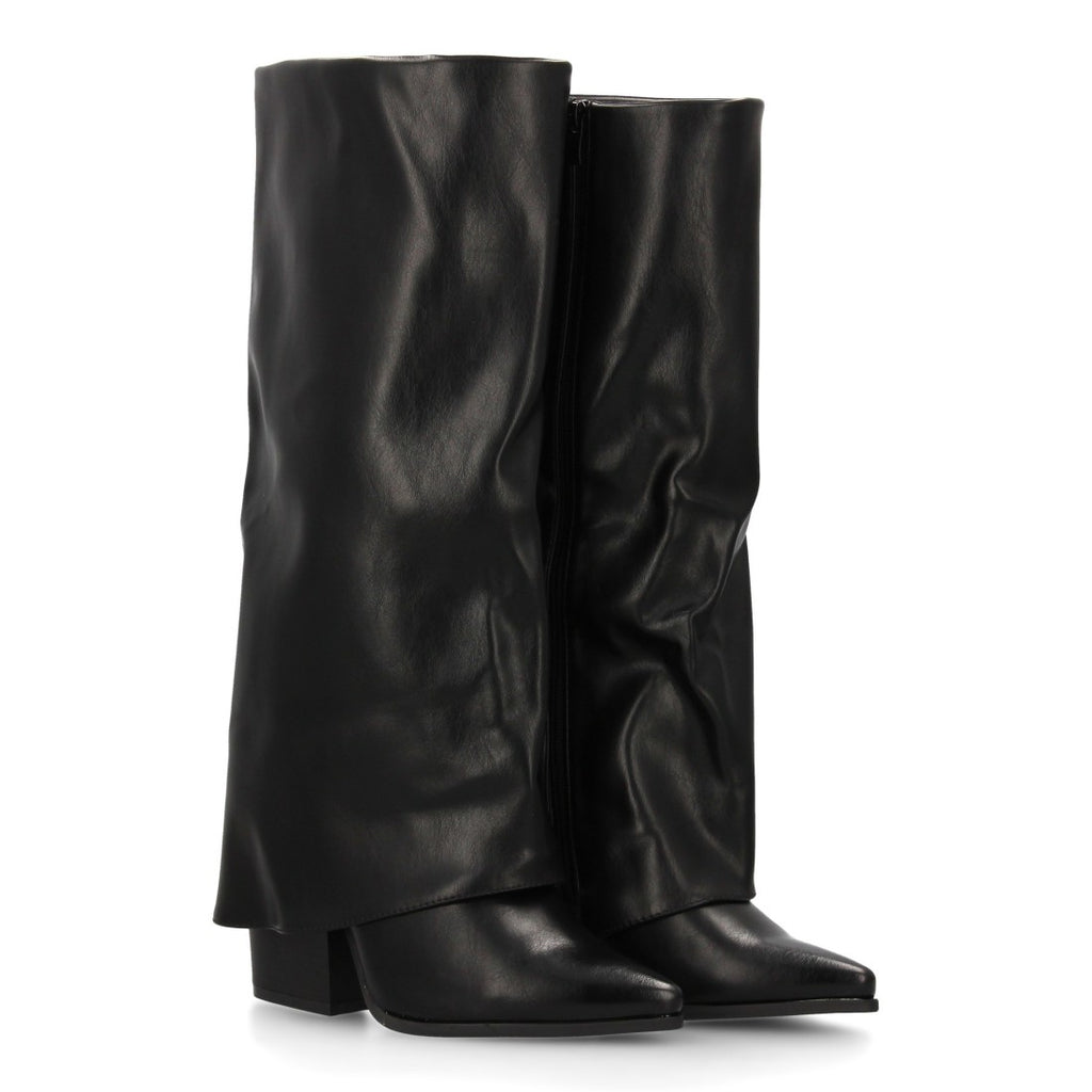 Elegante, mondäne schwarze Stiefel