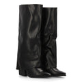 Elegante, mondäne schwarze Stiefel