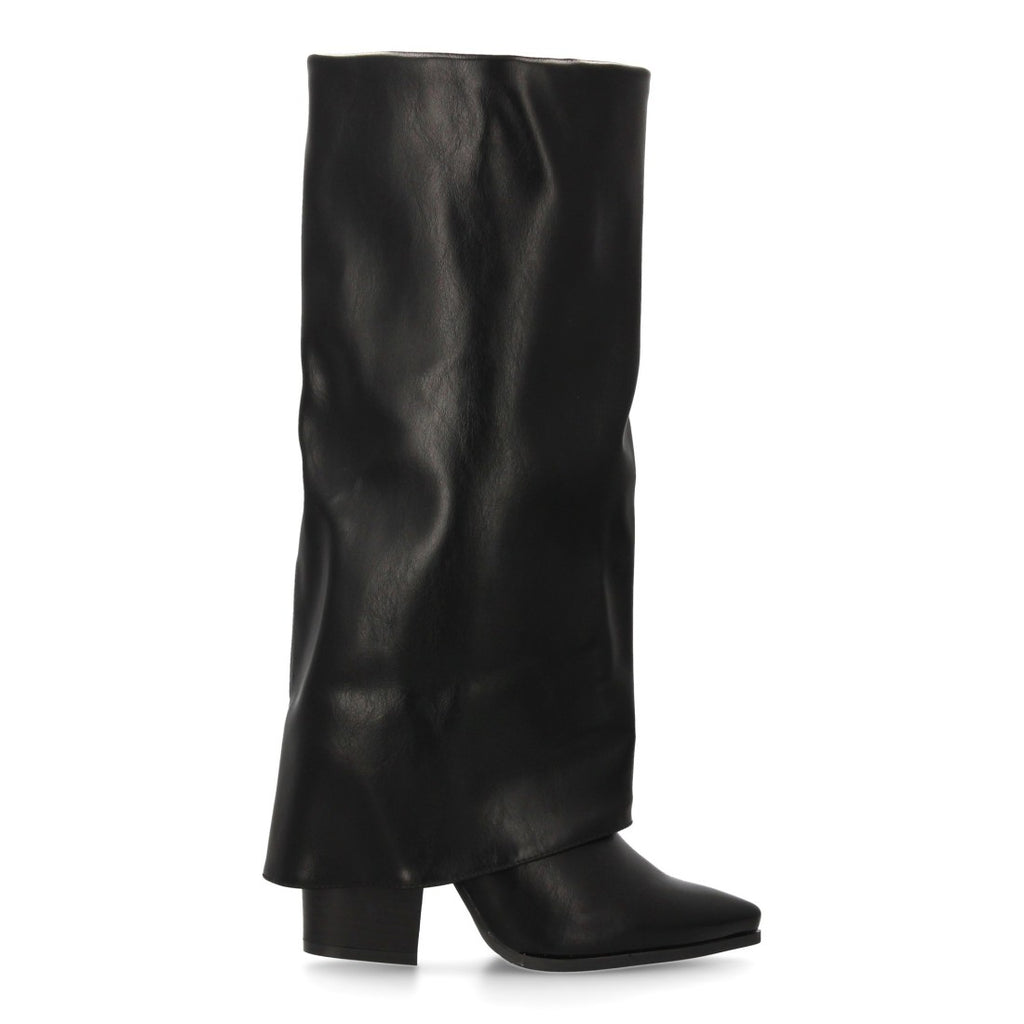 Elegante, mondäne schwarze Stiefel