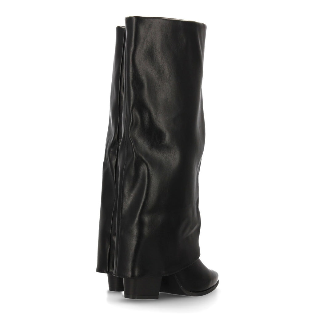 Elegante, mondäne schwarze Stiefel