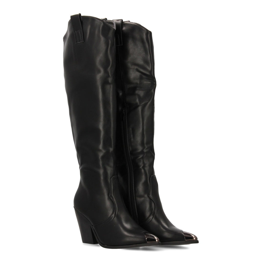 Elegante schwarze Stiefel mit hohem Absatz