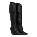 Elegante schwarze Stiefel mit hohem Absatz