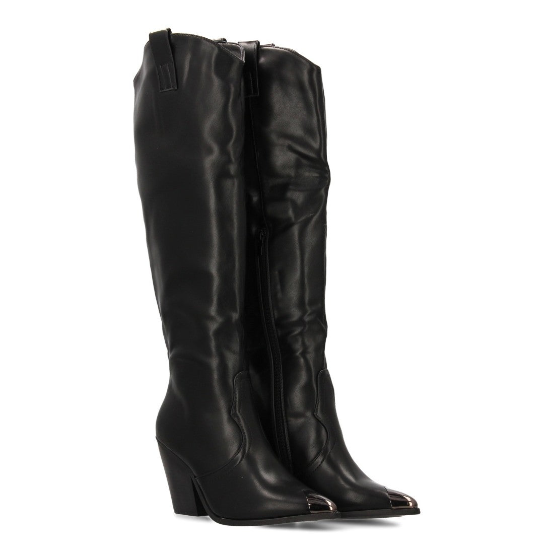 Elegante schwarze Stiefel mit hohem Absatz