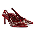 Zapatos de Tacón Burdeos Mujer