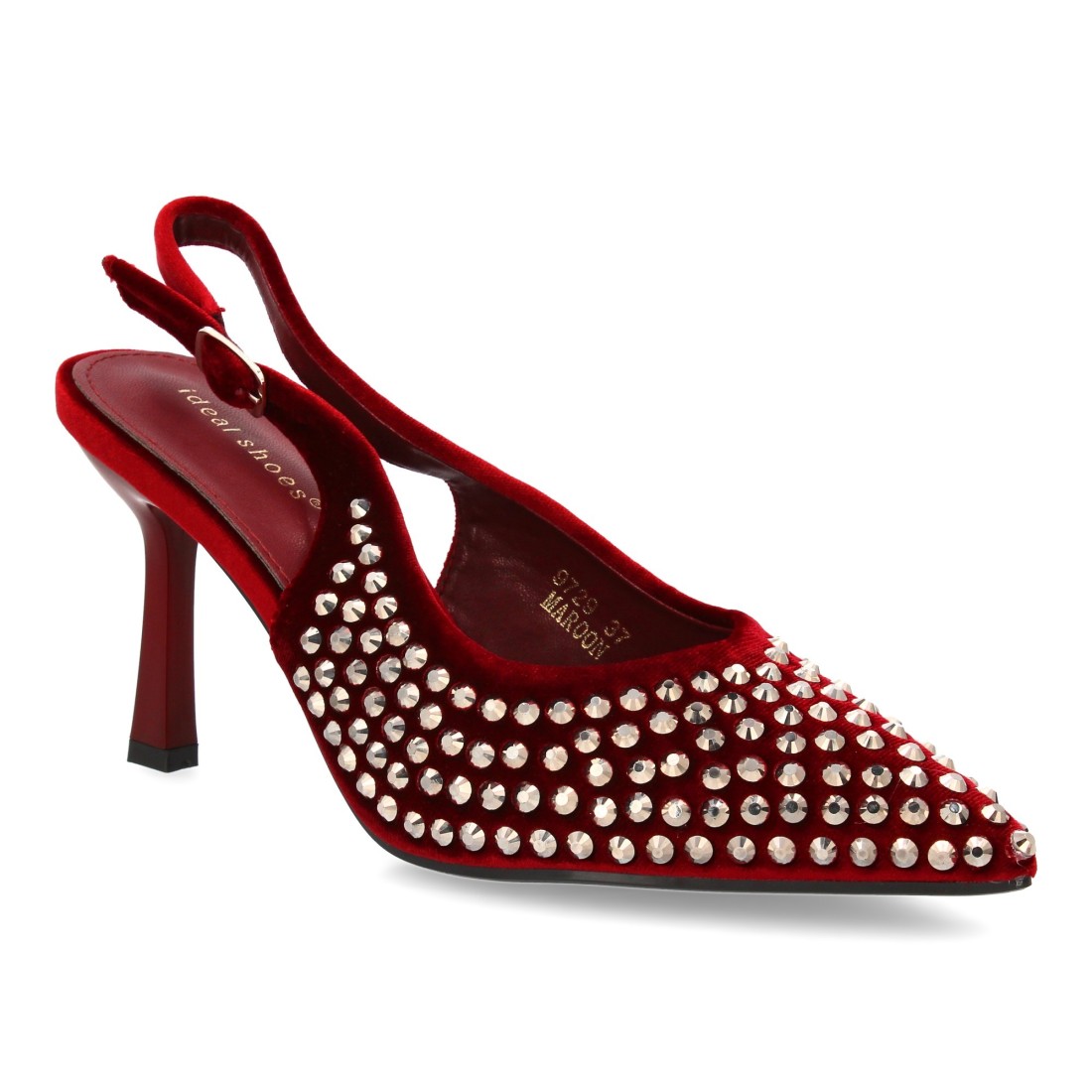 Zapatos de Tacón Burdeos Mujer