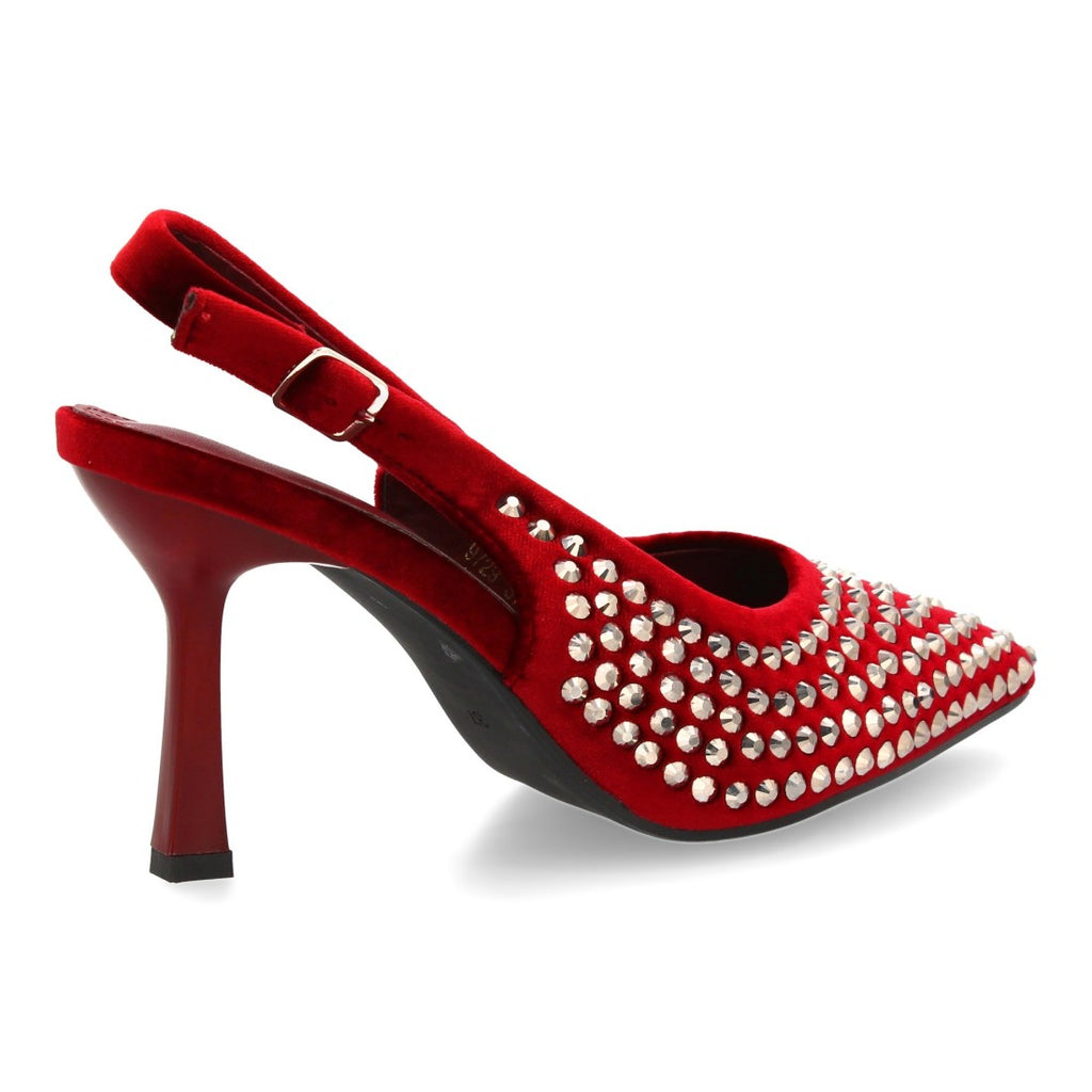 Zapatos de Tacón Burdeos Mujer