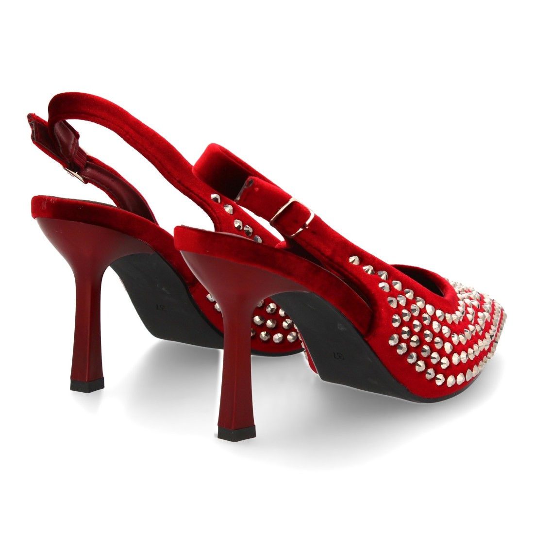 Zapatos de Tacón Burdeos Mujer