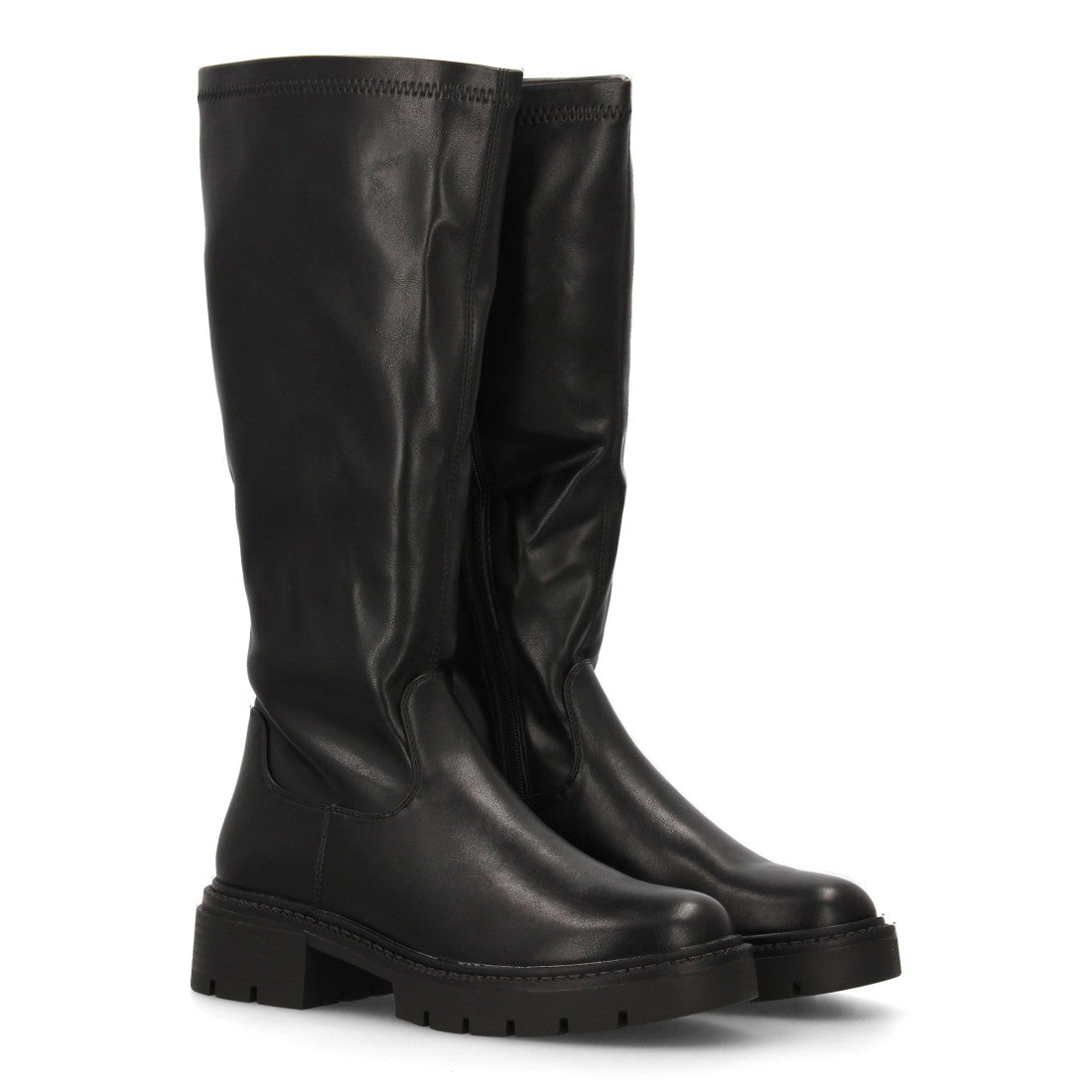 Elegante, mondäne schwarze Stiefel
