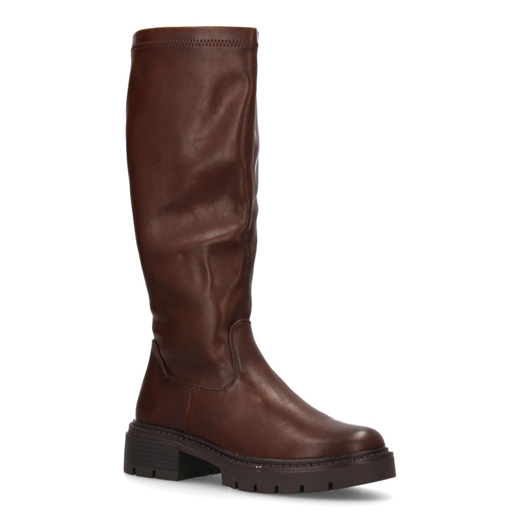 Elegante, braune, mondäne Stiefel