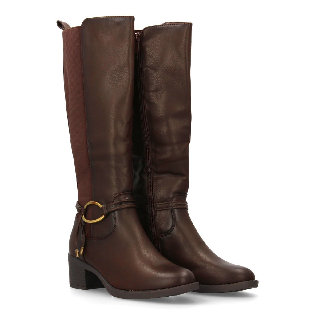 Botas Tacón con Hebilla - Marrón
