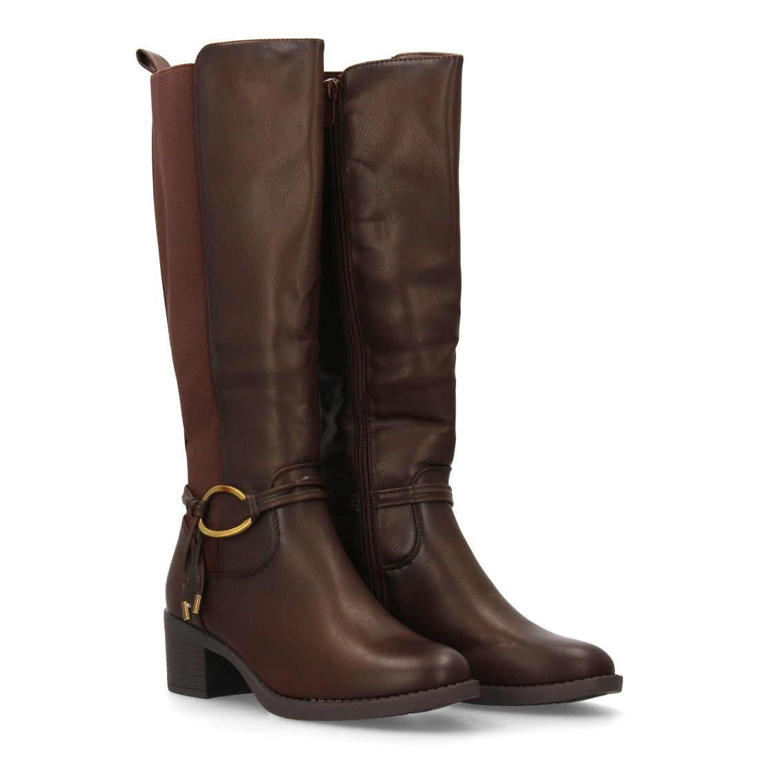 Botas Tacón con Hebilla - Marrón