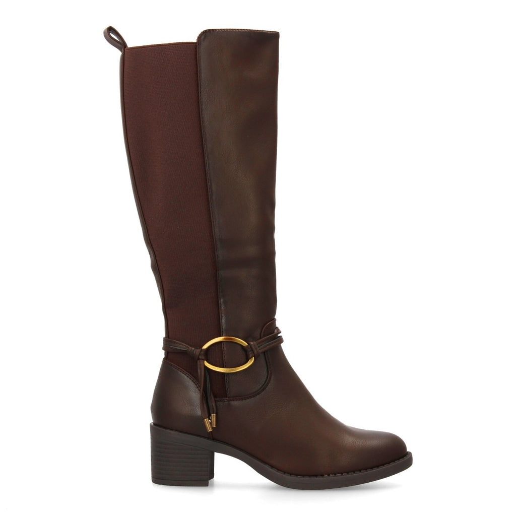 Botas Tacón con Hebilla - Marrón