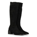 Elegante schwarze Overknee-Stiefel mit Absatz