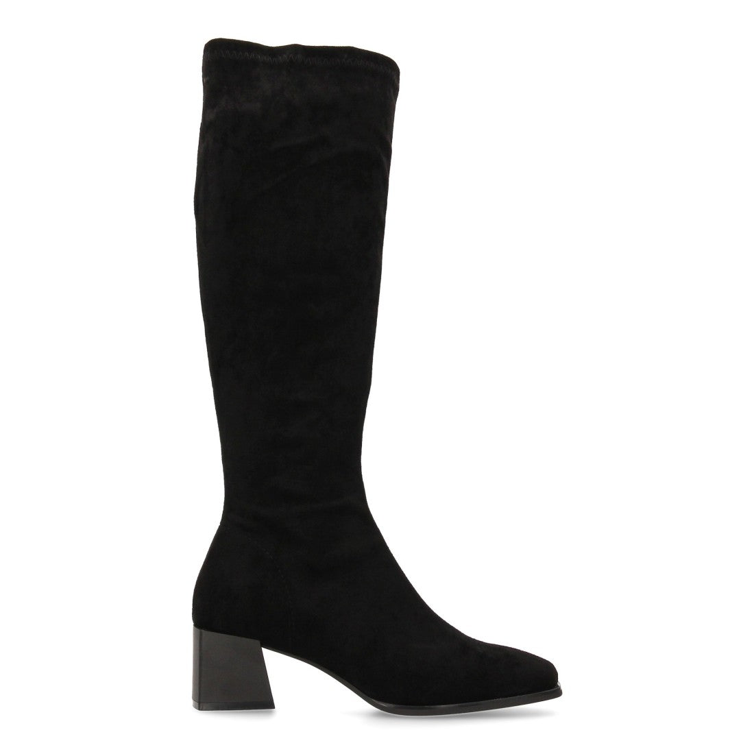Elegante schwarze Overknee-Stiefel mit Absatz
