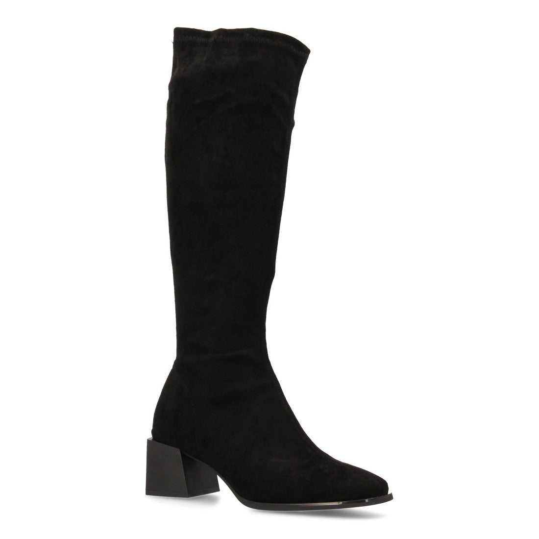 Elegante schwarze Overknee-Stiefel mit Absatz