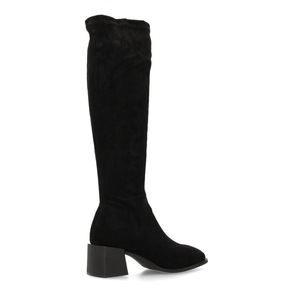 Elegante schwarze Overknee-Stiefel mit Absatz