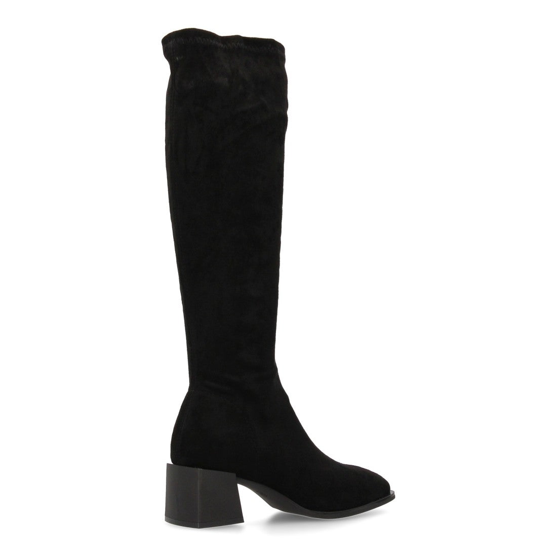 Elegante schwarze Overknee-Stiefel mit Absatz