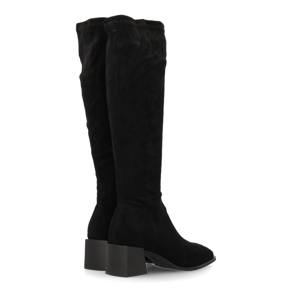 Elegante schwarze Overknee-Stiefel mit Absatz