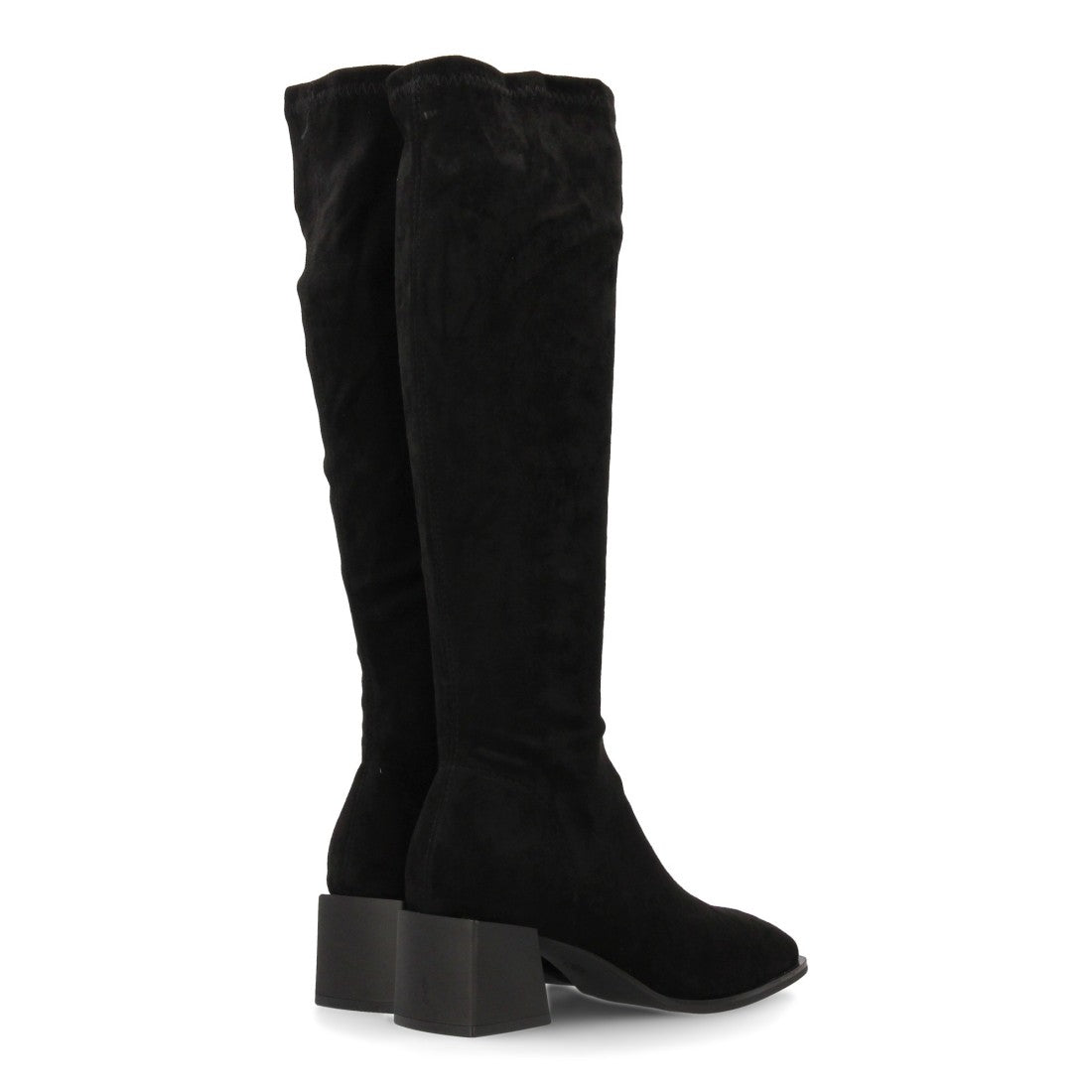 Elegante schwarze Overknee-Stiefel mit Absatz
