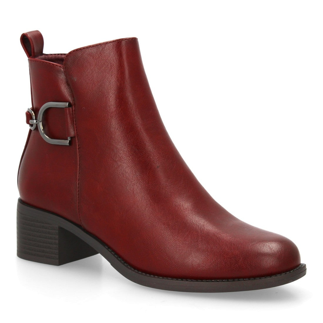 Botines Elegantes Burdeos con Detalles Distintivos