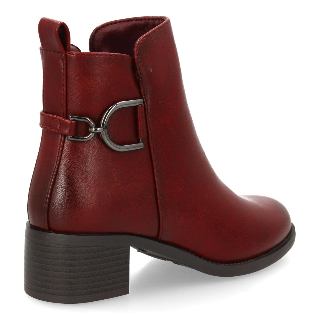 Botines Elegantes Burdeos con Detalles Distintivos
