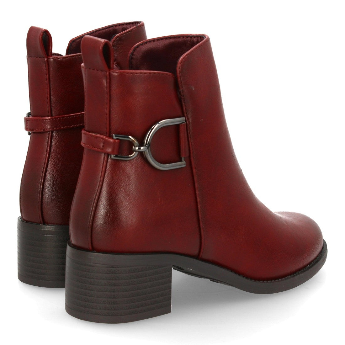Botines Elegantes Burdeos con Detalles Distintivos