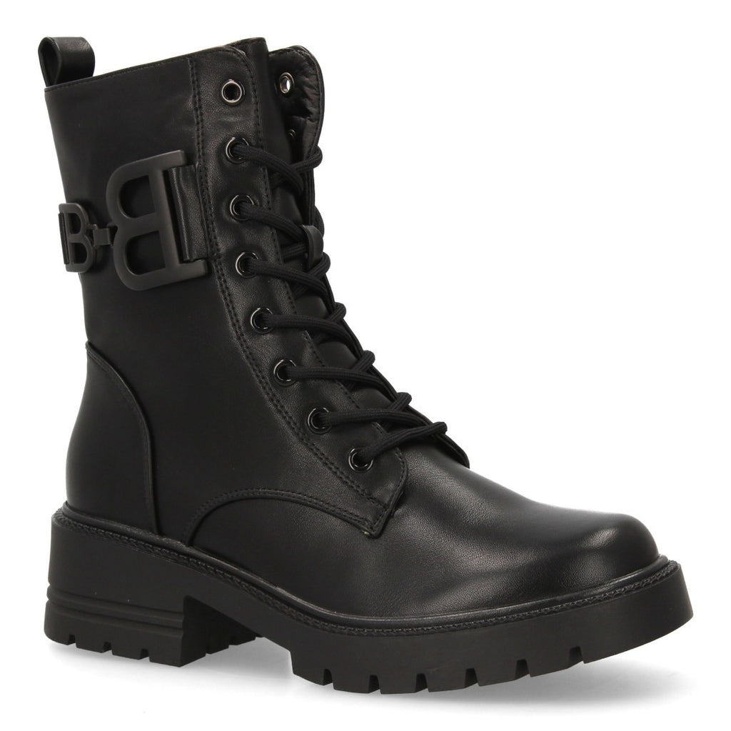 Schwarze Militärstiefel Schnürung Profilsohle