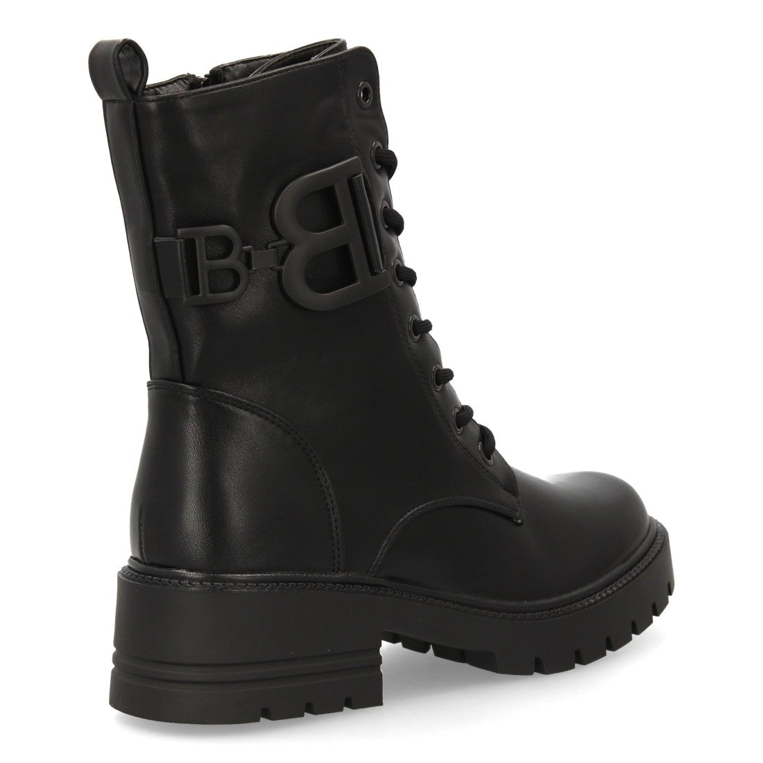 Schwarze Militärstiefel Schnürung Profilsohle
