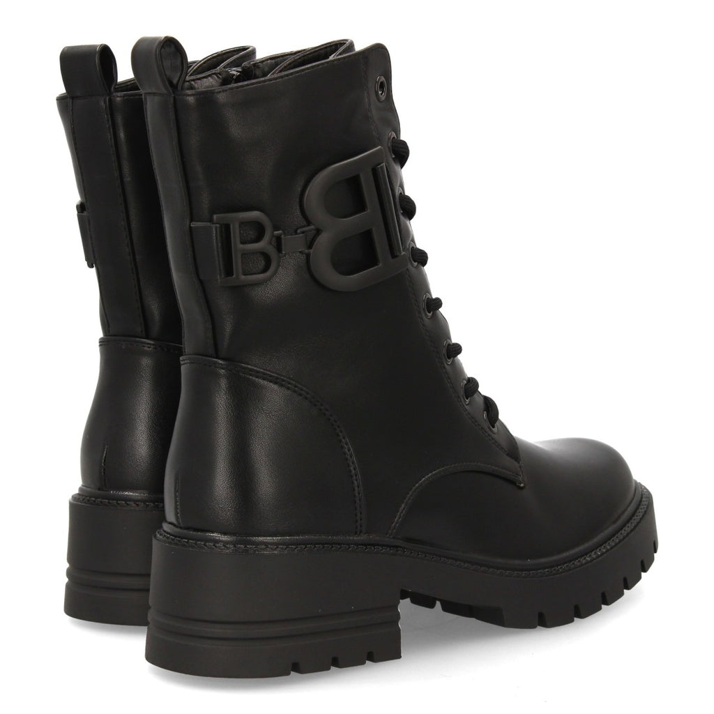 Schwarze Militärstiefel Schnürung Profilsohle