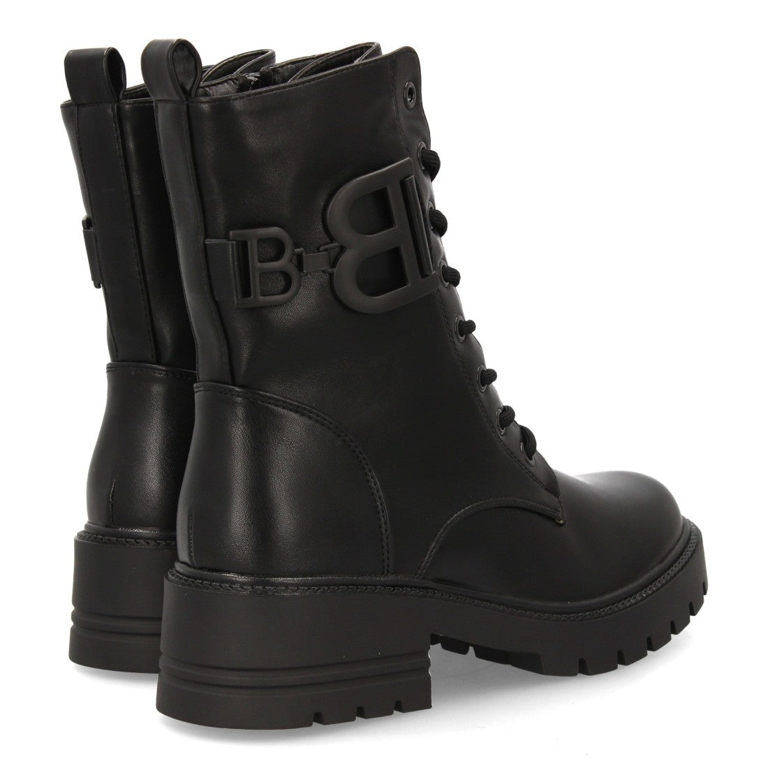 Schwarze Militärstiefel Schnürung Profilsohle