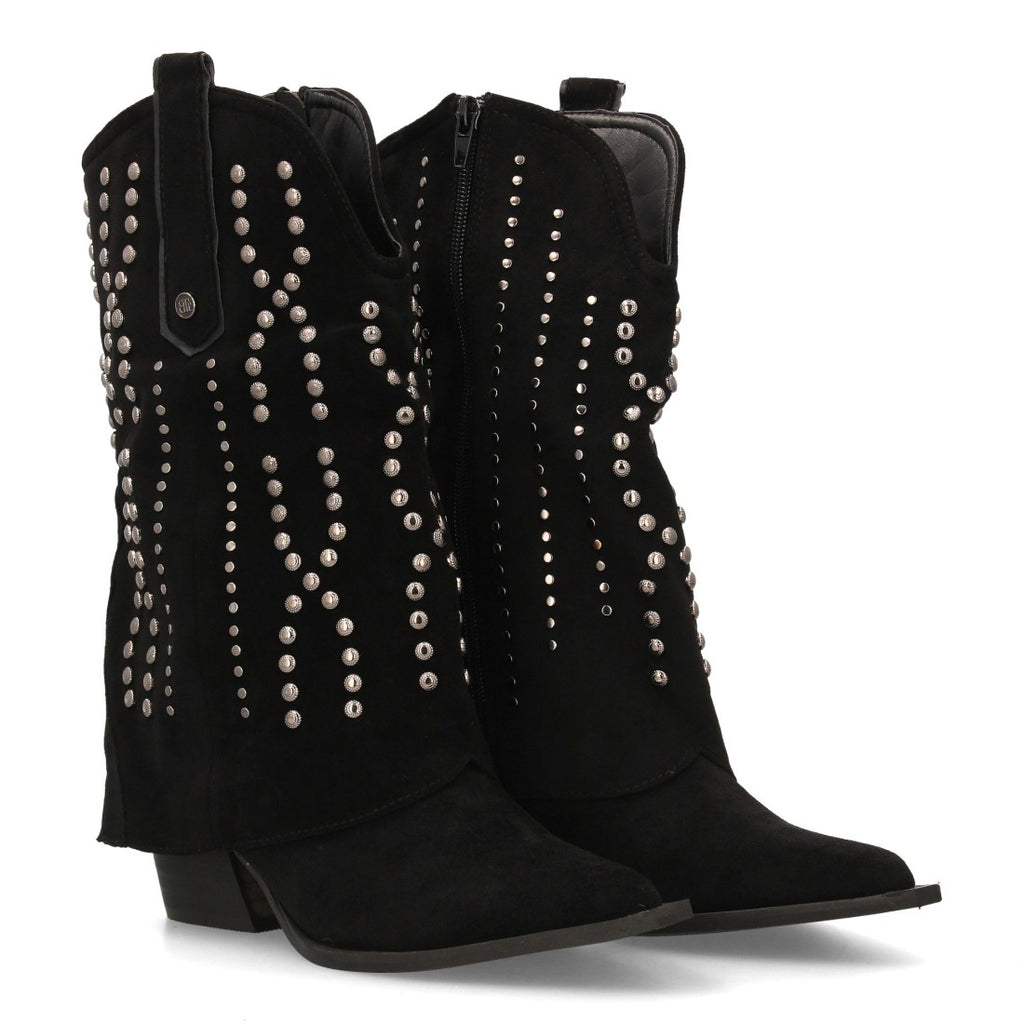 Elegante schwarze Stiefel mit hohem Absatz
