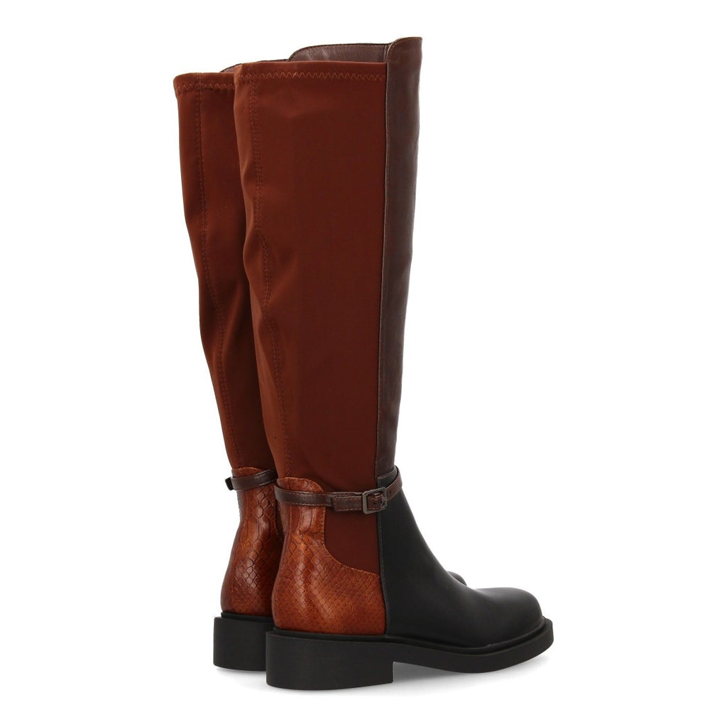 Elegante Stiefel mit Schlangenmuster und Absatz