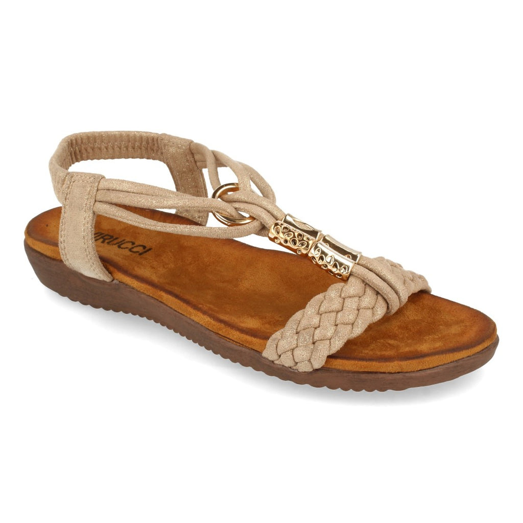 Sandalias Kaki Mujer Planas Pala Trenzada T Cómodas