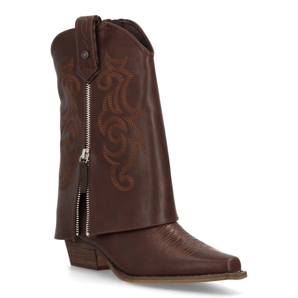 Elegante braune Stiefel mit Absatz