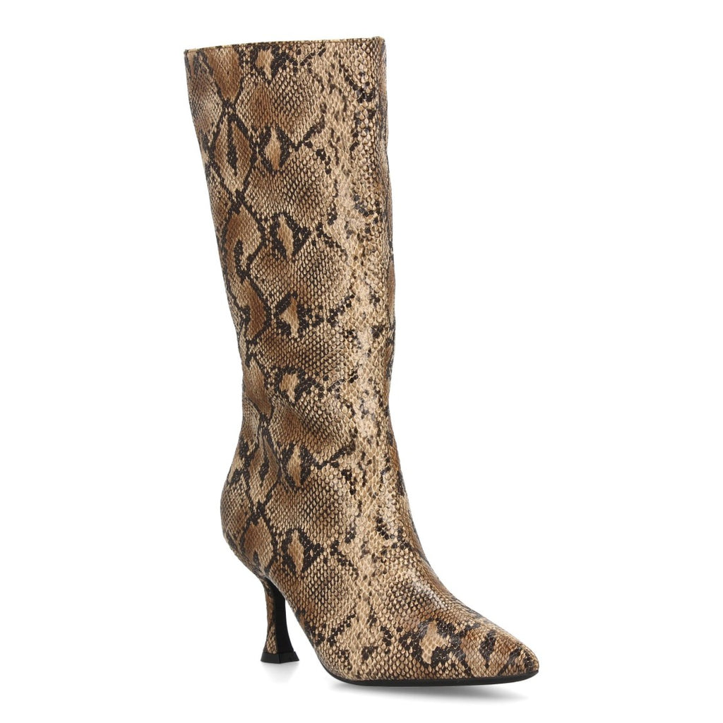 Botas Animal Print Kaki Elegantes con Tacón
