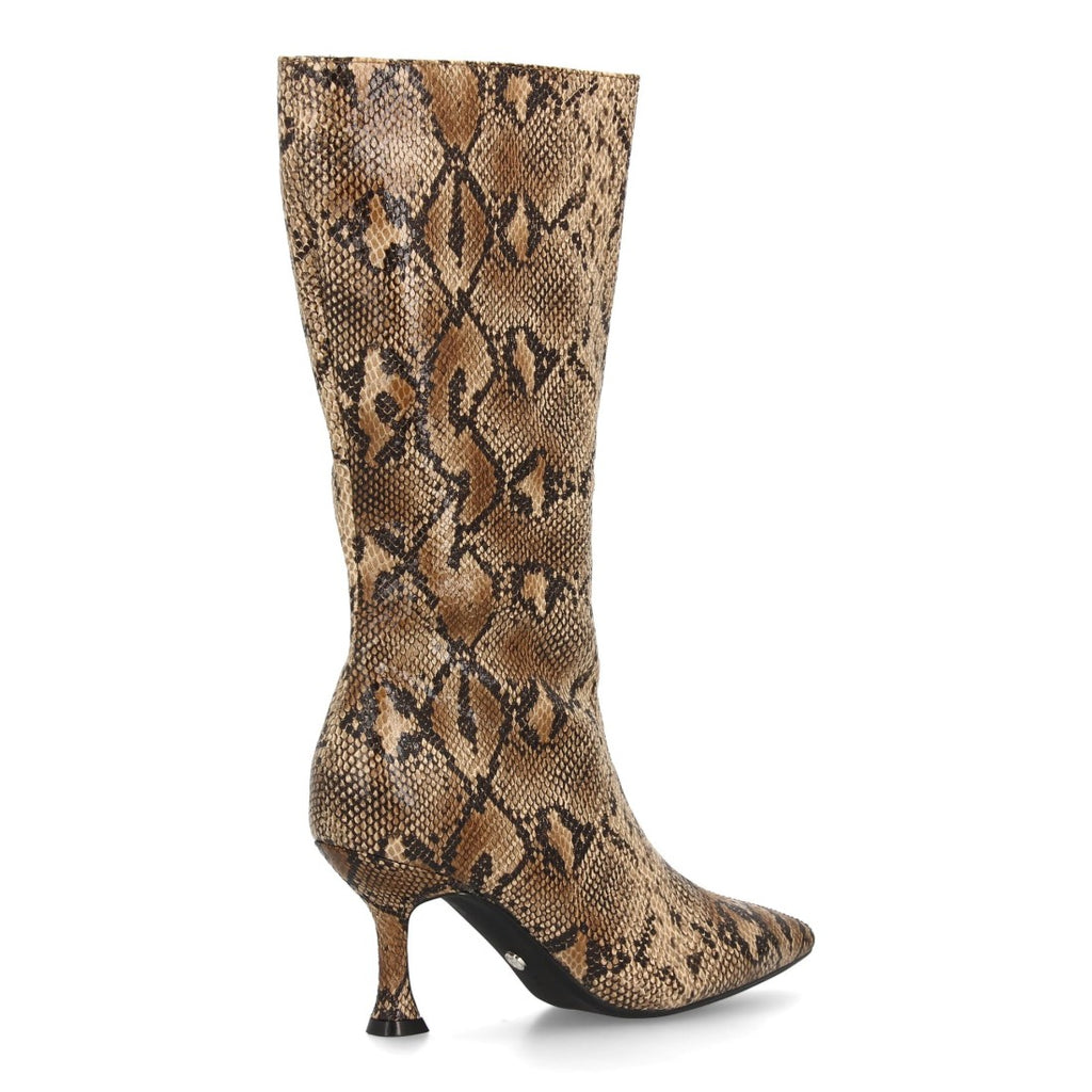 Botas Animal Print Kaki Elegantes con Tacón