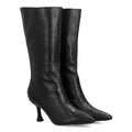 Botas Altas Negras con Tacón Kitten y Punta Fina