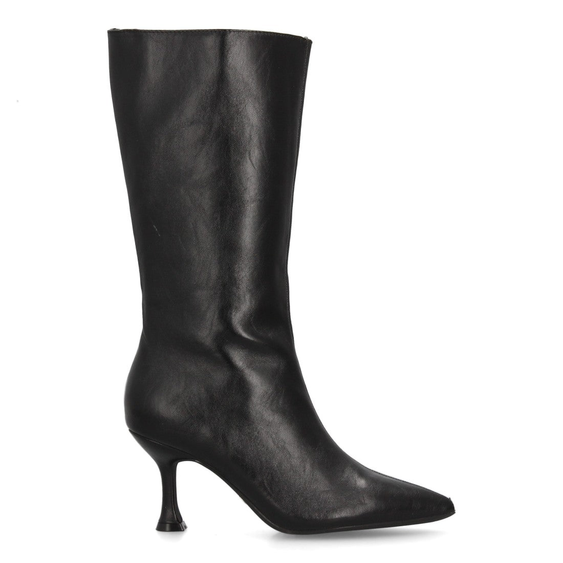 Botas Altas Negras con Tacón Kitten y Punta Fina
