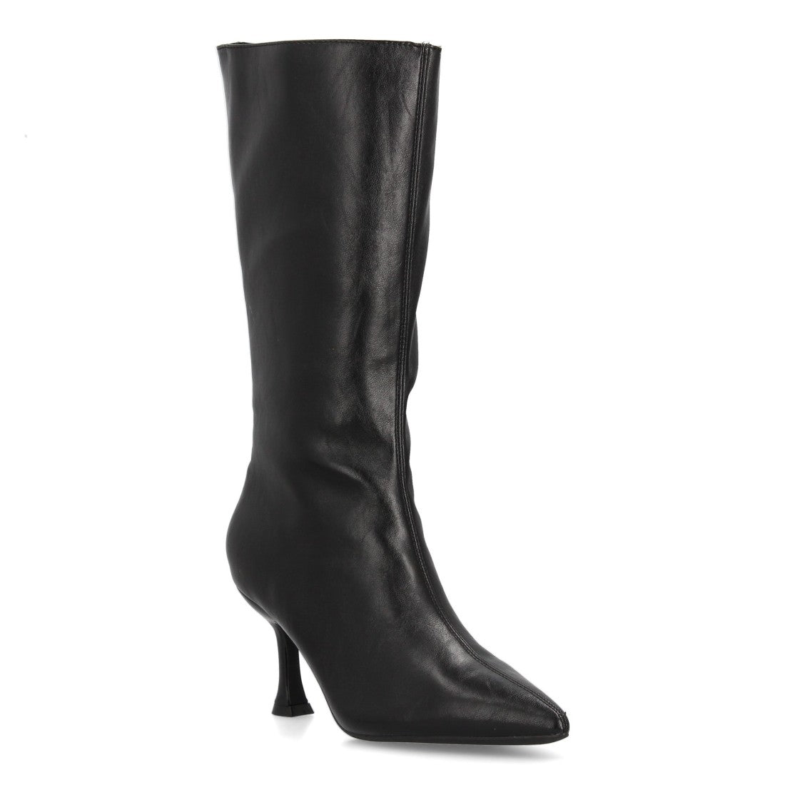 Botas Altas Negras con Tacón Kitten y Punta Fina