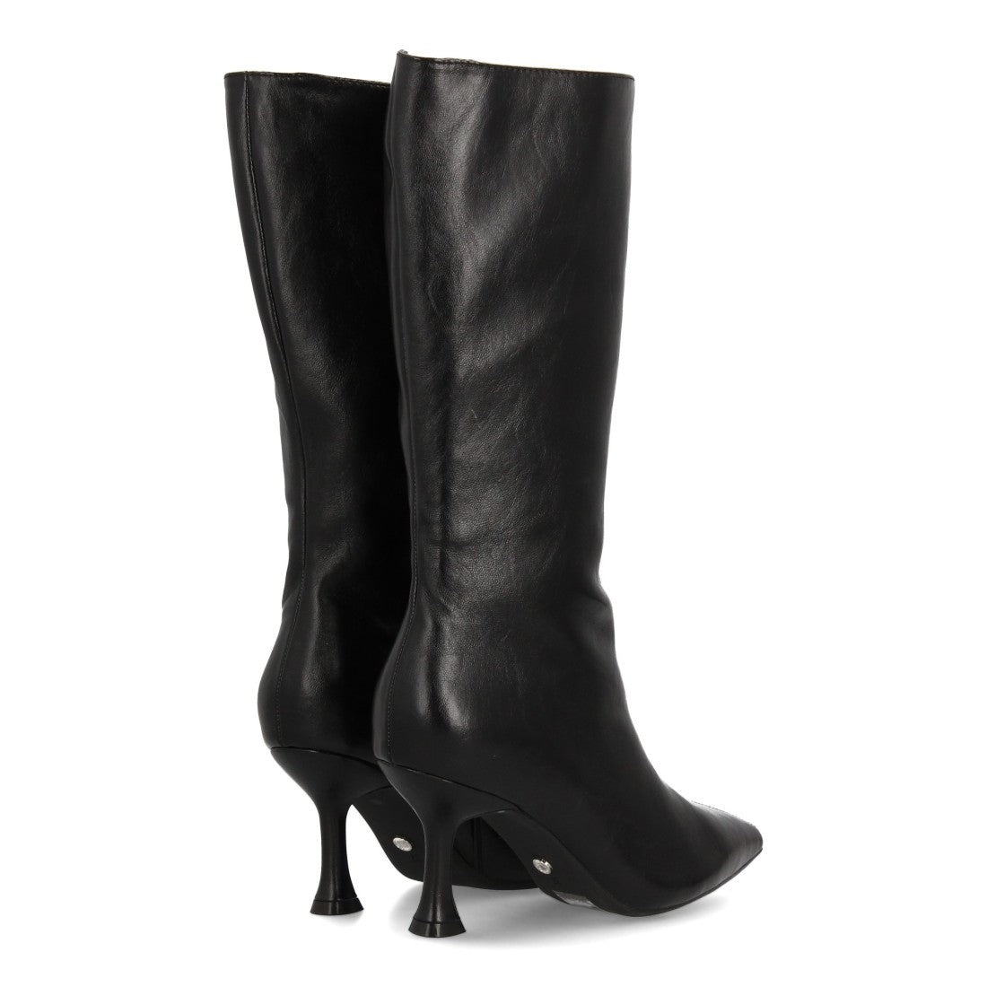 Botas Altas Negras con Tacón Kitten y Punta Fina