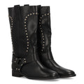 Botas Altas Cowboy Negras con Tachuelas y Arnés