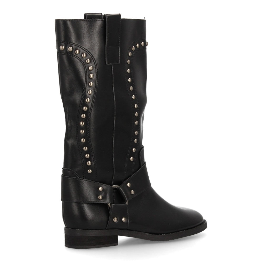 Botas Altas Cowboy Negras con Tachuelas y Arnés