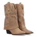 Elegante beige hochhackige Stiefel